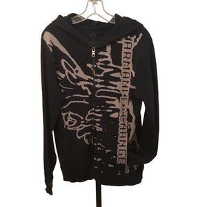 Armani Exchange Black Zip Up Sweatshirt Hoodie Men's Size Small